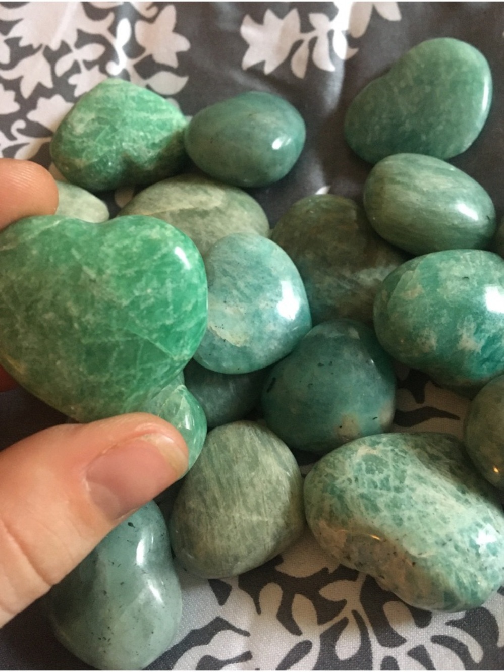 Polished Amazonite Heart Tumbled Stone